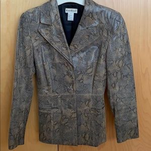 Leather jacket snake skin patter in size S